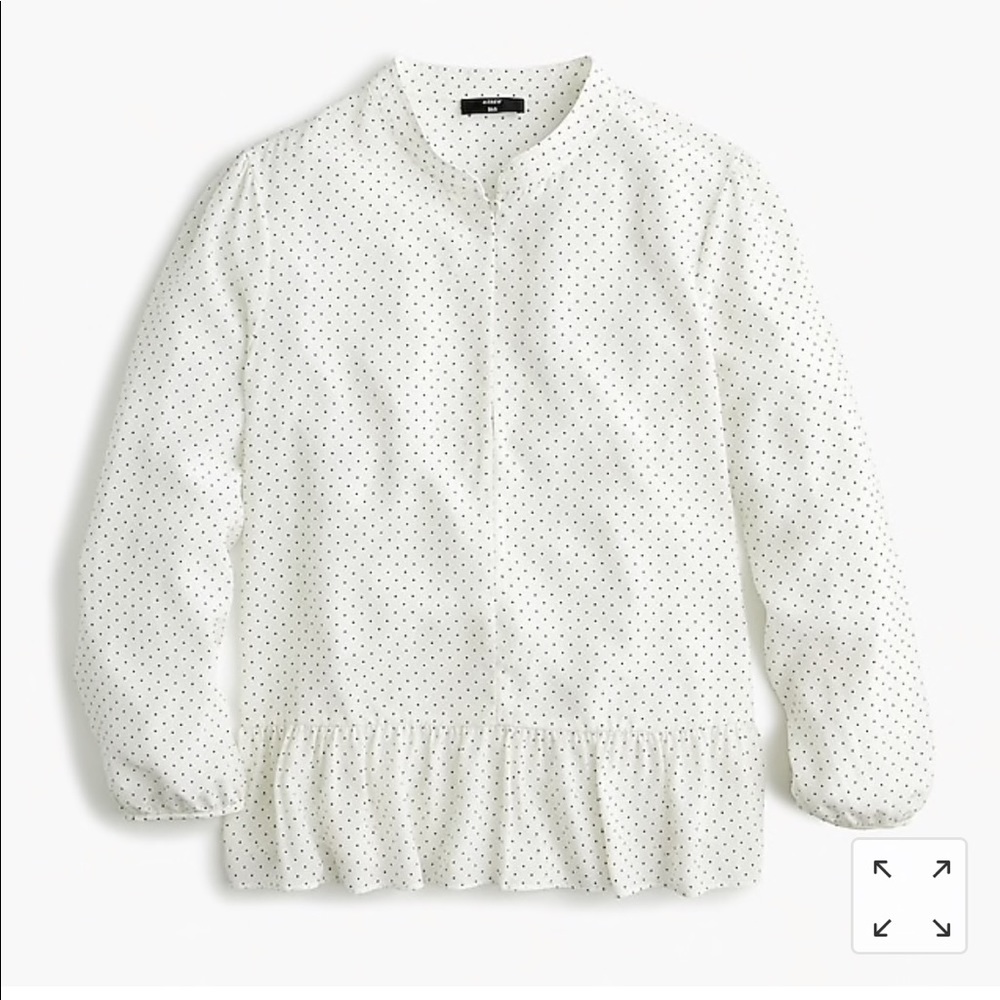 J.Crew Silk Peplum Top in Polka Dot